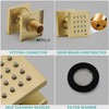 Brushed Gold 4 Pack HOMEDEC 2inch Brass Square Massage Shower