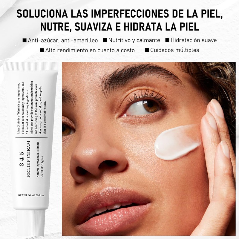 2PC 345 relief cream, Hidratante Calmante para El Rostro, Skincare