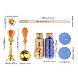 PORXFLY 2 Pieces Letter H Wax Seal Stamp Set,Initial Alphabet Wax Seal Stamp Kit Vintage Gift Box, A to Z Letter Series Stamp for Wedding Invitations, Envelopes, Gift Wrapping (H)