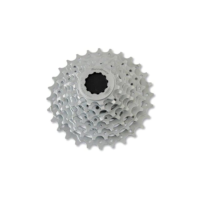 SUNRACE Cassette de Piñones Ruta CSR86 8P 11/23D Nickel Plata