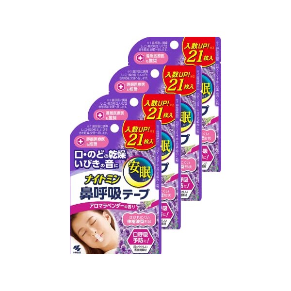 Nightmin Nasal Breathing Tape, Aroma Lavender Scent, Pack of 21,