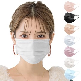 [シシベラスポーツ] 【CICIBELLA公式店】マスクプリーツマスク 血色マスク 不織布 カラー 夏用マスク 50枚+1 ふつうサイズ 子供サイズ 小さめサイズ 耳が痛くならない バイカラー 両面同色 検査済み whifn