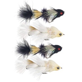 The Fly Crate Boogie Man Articulated Streamer | Size 2/0 for Fly Fishing Bass Trout Pike | 4 Flies