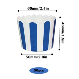 Cupcake Baking Cups Disposable Muffin Cases Baking Paper Cupcake Liners Baking Cups Made of Sturdy Paper for Birthdays Weddings and Parties (50 per Pack) (Blue)
