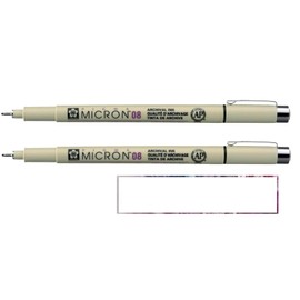 PIGMA MICRON Sakura 08 Black 2 Pack and 1 Card