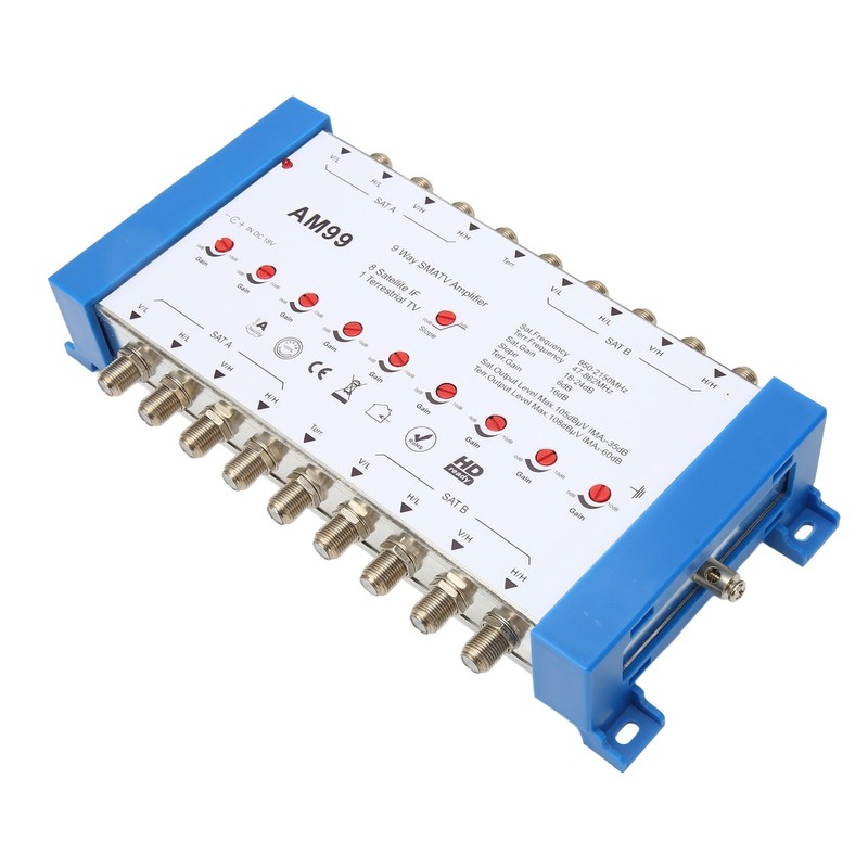 9 Way SMATV Amplifier Professional Plug and Play Satellite TV