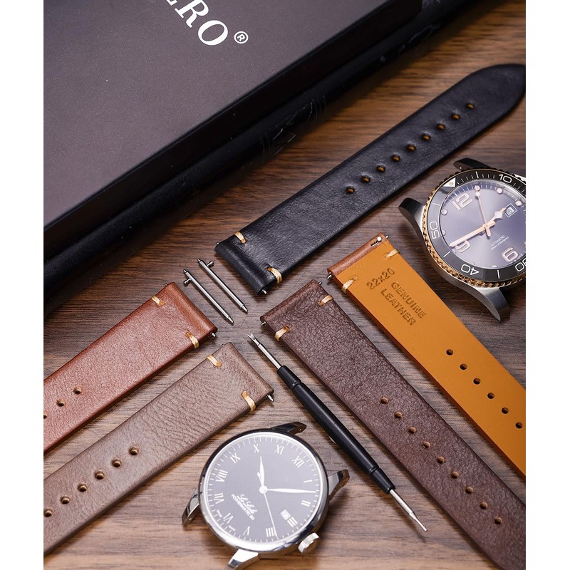 REZERO Watch Strap Upper Leather Watch Bands Replacement Italian Calf