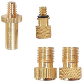 Valve Adapter, Bicycle Inflator, Tire Inflator, Ball Inflator, Bicycle Valve Conversion Adapter, Suitable for Presta, American, English Conversion, 4 Piece Set (Gold)