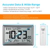 Wall Clock Atomic with Indoor Outdoor Temperature Battery Powered, Easy
