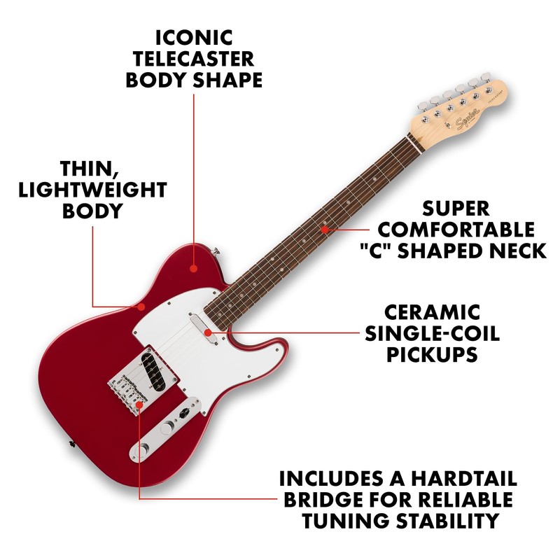 Fender Squier Debut Series Telecaster Electric Guitar, Beginner Guitar, 2-Year