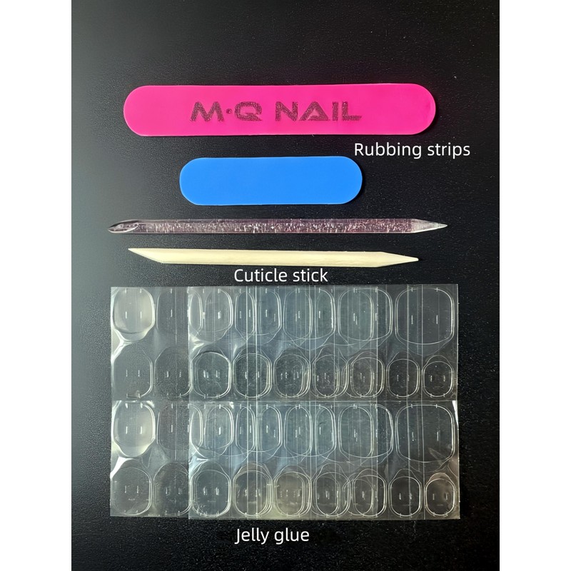 M·Q NAIL,Press on nails,Pink cat's eye square medium nails,Hand drawn,Includes