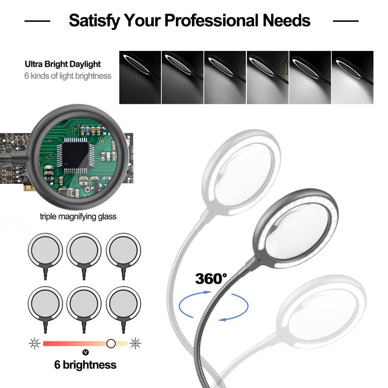 XYK Helping Hands Soldering Station with 3X Magnifying Glass with