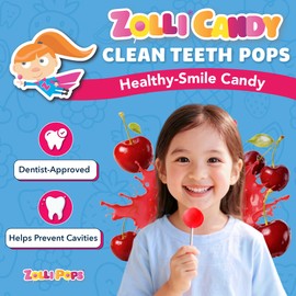 Zollipops Clean Teeth Lollipops, Cherry, 3.1 Ounce