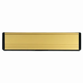 Keypak 12" (30.6cm) Sleeved Letter Box – Anti-Snap Flap & Draught Excluder for 20–40mm uPVC, Composite & Timber Doors (Black/Etched Gold)