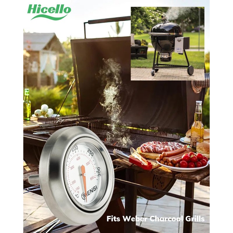 Hicello 2.44'' BBQ Barbecue Replacement Parts Charcoal Grill Pit Wood