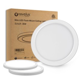 NOVELUX ETL Listed 5 in Flush Mount Ceiling Light Dimmable,5000K White LED Ceiling Light Ultra Thin Round for Bedroom, Bathroom,Kitchen, Hallway,Basement,Closet,3Pack