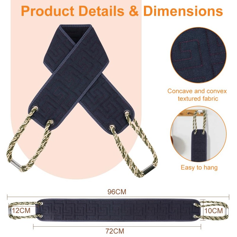 Beugo Exfoliating Back Scrubber for Shower, Exfoliator Bath Tool, Navy