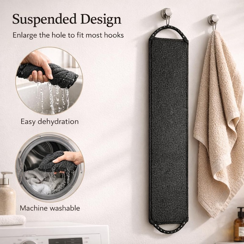 Back Scrubber for Shower, Double Sided Exfoliating Back Exfoliator with