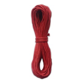 LWR CRAFTS 2mm Waxed Cotton Cord 45 Feet Per Pack (Pack of 2) (Red)
