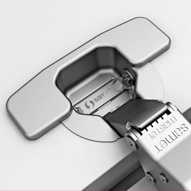 2 x Master Toolless T45 Pot Hinge Tool-Free Pot Mounting Inner Stop 110° with Damper (Soft-Close) and Cross Plate with Eccentric Adjustment Pot Hinges by SO-TECH®