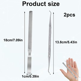 Menibeuty Be-Zox, 2pcs Lange Nagelfeile Professionellezehennägel Doppelinstrument Eckenheber Fuß-Pflege, Für Onychomykose, Eingewachsene Nägel, Dicke Und Pilzartige