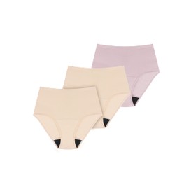 AIRCUTE Washable Urine Absorbency Incontinence Underwear for Women Bladder Leak Proof Cotton Panties 60ML 3 Pack(Beige-Beige-Dusk, Large)