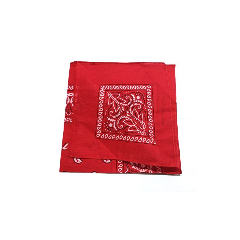combocube 12 Pack(one dozen) Multi-Purpose novelty Red Cotton Paisley Cowboy