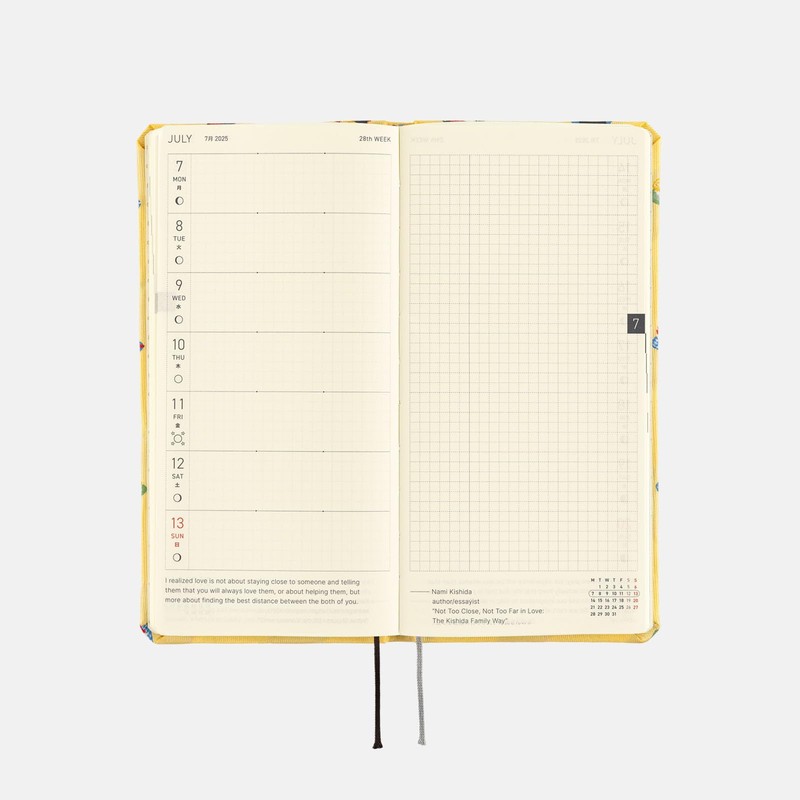 Hobonichi Techo 2025 Weeks [English/Tall and Slim Size/January Start/Planner] Bow