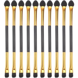 20 Piezas Brochas de Sombras de Ojos, Doradas de Doble Punta