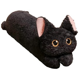 Jorkei Long Cat Plush Toy Body Pillow, Cat Stuffed Animal Pillow Insert Soft Cat Decoration for Bed/Couch Birthday Gifts for Girlfriend and Kids 36 inch Black Cat