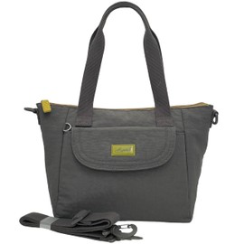 Spirit Medium Lightweight Grab Shoulder Water Resistant Holiday Travel Day Bag 6783 (Dark Grey/Lime)