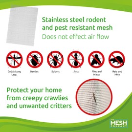 The Mesh Company Mouse Mesh Air Brick Covers Rodent Proof Screen Metal Mesh Sheet | 6PCS Rodent Mesh 304 Stainless Steel 1mm Hole Wire Mesh (210 x 300mm x 6 Pack)