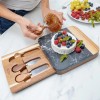 Cheezcare Black Marble Cheese Board - Acacia Wood - 3-Knife