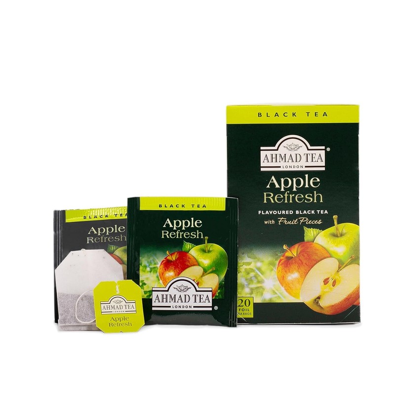 Ahmad Tea Black Tea, Apple Refresh Teabags, 20 ct (Pack