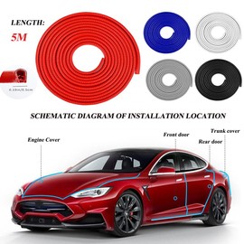 FaJoek Edge Protection Car Door 5 m, Car Rubber Seal Edge Protection, Edge Protection Rubber Car, Car Door Seal, Car Protection Door Edge Protection, Edge Protection for Sheet Metal, Car Trim (Black)
