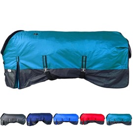 Majestic Ally 420D Water Proof Horse Stable Blanket, 200 G Polofil, 210 T Lining, Multiple Colors and Sizes (Teal, 76")
