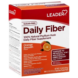 Leader Psyllium Husk Powder Supplement 4-in-1 Fiber for Digestive Health 10 Oz