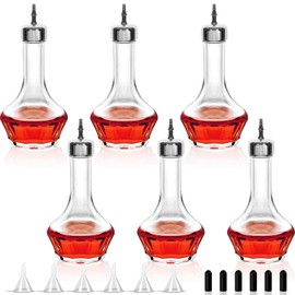 Bitters Bottle Set of 6-50ml/1.6oz Glass Dash Bottle with Dasher Top, Professional Bar Tool for Making Cocktails
