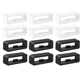 Band Keepers for Garmin Fenix 7S 6S 5S Plus/Vivoactive 5 3 / Forerunner 645 165 245 Music/Venu Sq/Vivomove Watch Band, 20mm Silicone Replacement Band Keeper Loop/Holder/Clips/Fastener (12 Pack C)