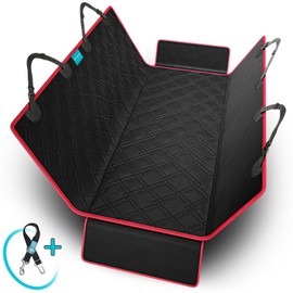 Duke & Dixie Dog Seat Cover Hammock for Back Seat Durable Waterproof Car Truck + Pet Seatbelt