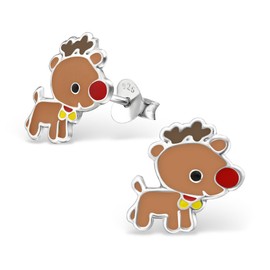 ICYROSE 925 Sterling Silver Reindeer Stud Earrings 14159 (Nickel Free)