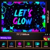 Glow Neon Birthday Backdrop - Let's Glow Banner for Black