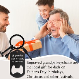 MAIBAOTA Birthday Grandpa Gifts Grandpa Keychain Grandfather Day Gifts for Grandpa Father's Day Cool Stuff Keyring Presents for Grandfather
