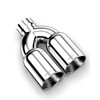 MZS Exhaust Tip, Stainless Steel 2.5" Inlet 3.5" Outlet 9.5" Length Diesel Dual Exhaust Tailpipe Universal Polished Double Wall Tangent Edge Silver