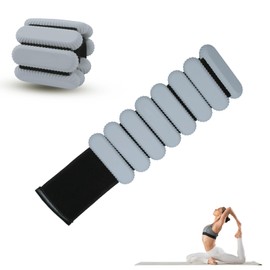 Jimikay Adjustable Wrist & Ankle Weights for Women and Men, Set of 2 (1lb Each),Silicone Weighted Bangles,weighted bracelet for Yoga, Dance, Pilates, Pool Exercises and Jogging etc (Light Gray)