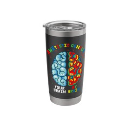 Autistic Genius Autism Awareness Gifts For Kids Cool Brain Stainless Steel Insulated Tumbler