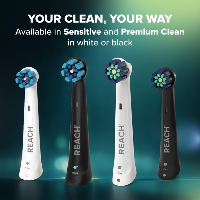 Reach® Trios™ Premium Clean Replacement Toothbrush Heads, Fits All Oral-B