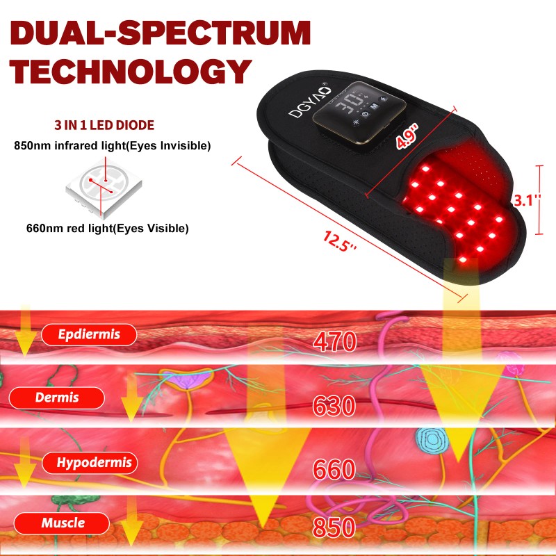 DGYAO Full Coverage Infrared Red Light Therapy Foot Boot for