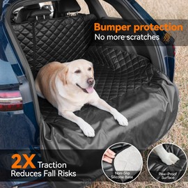 BisonCover Heavy-Duty Leather SUV Cargo Liner for Fold Down Split Seats, Armrest Pass-Through Compatible, Pet-Friendly, Ideal for Dogs
