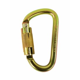 Frontline Fall Protection CSQ184 Steel Quarter Turn-Locking Carabiner | High Strength Alloy Steel Safety Connector | ANSI & OSHA Compliant | Gate Strength: 3600 lbs